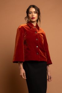 marseille jacket giacca retro ruggine velvet shiny velluto