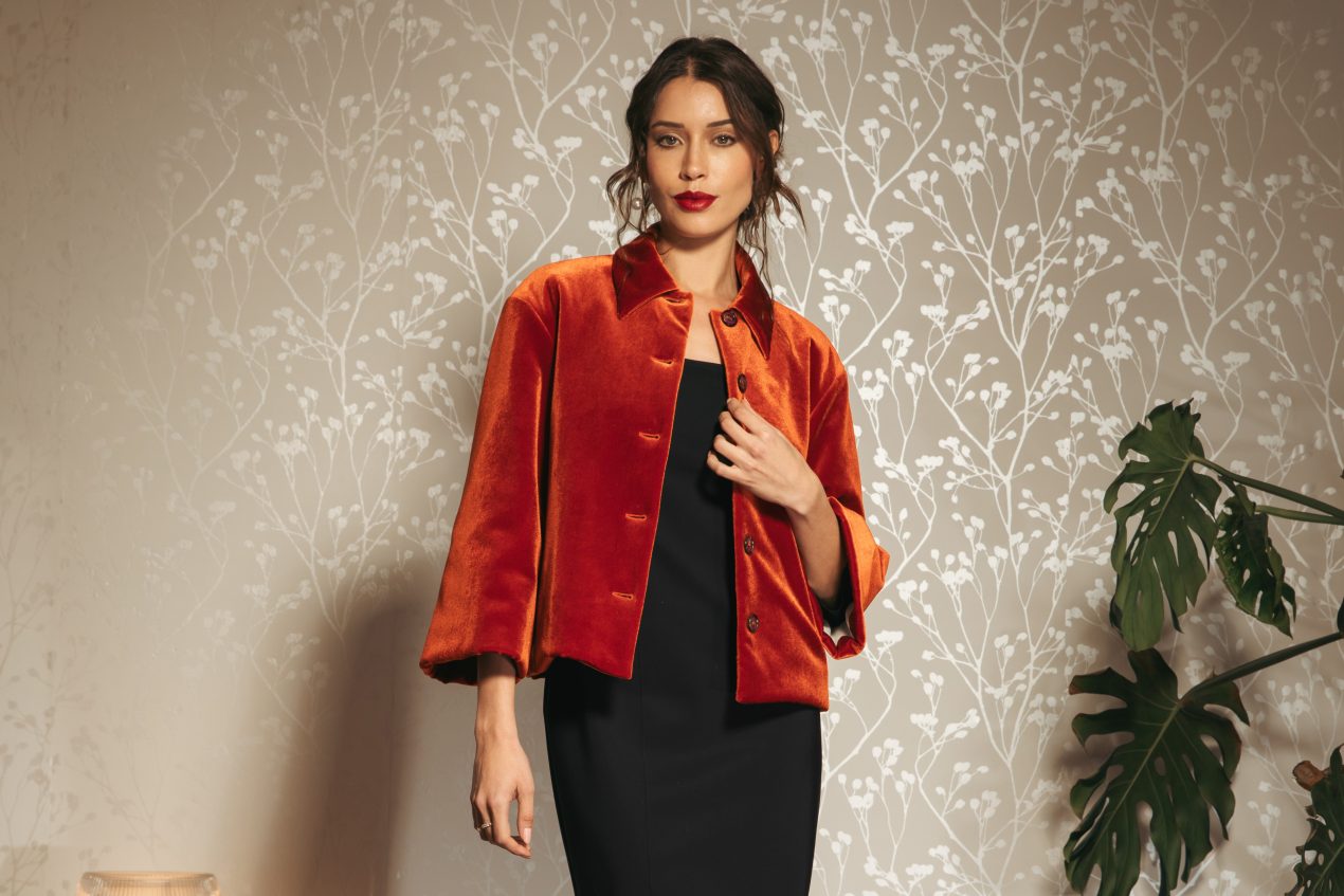 marseille jacket giacca retro ruggine velvet shiny velluto